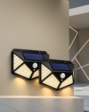 Güneş Enerjili Duvar Lambası 100 Led İp65 Suya Dayanıklı