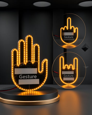 Parmak LED Amber Işık 176 LED