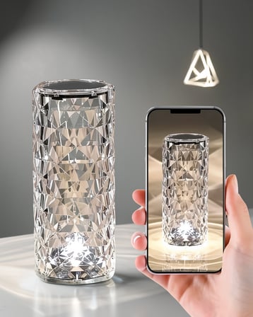 Kristal Masa Lambası RGB Dokunmatik Kontrollü