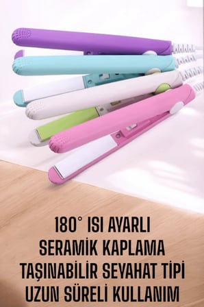 Mini Saç Düzleştirici 180°C Isı Seramik Kaplama
