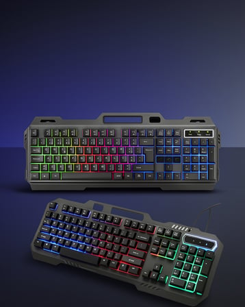 Kablolu RGB Işıklı Klavye ve Mouse Seti Q Dizilimli