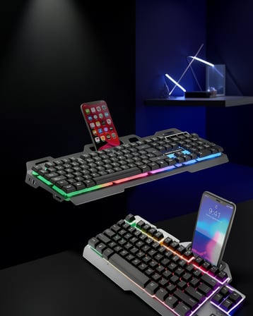 Oyuncu Klavye Q Tuş Dizilimi RGB Işıklı Set