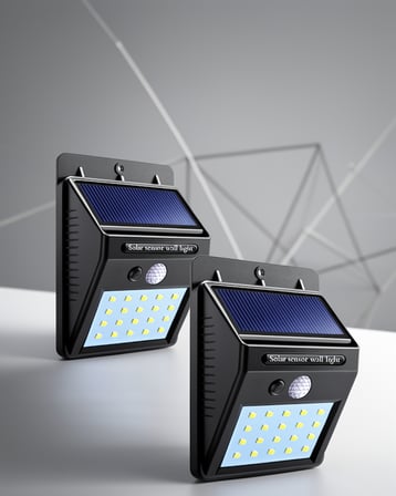 Güneş Enerjili 20 LED Duvar Lambası