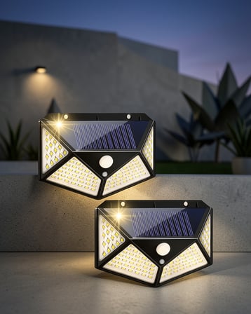 Güneş Enerjili Hareket Sensörlü 100 LED Bahçe Işıkları