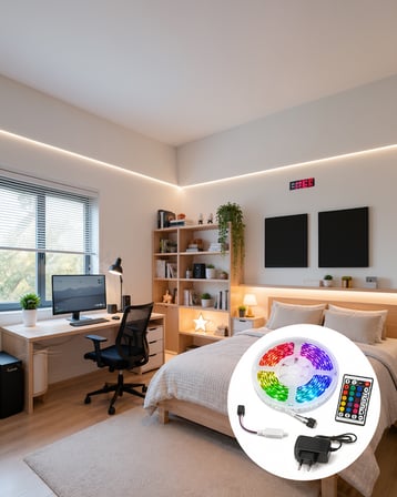 5 metre 2835 SMD RGB şerit LED uzaktan kumandalı UCZZ5MRGBLED-1