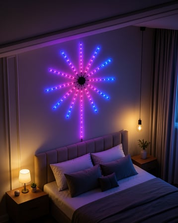 RGB Fireworks LED Duvar Lambası UCZZDP626IŞIK-2