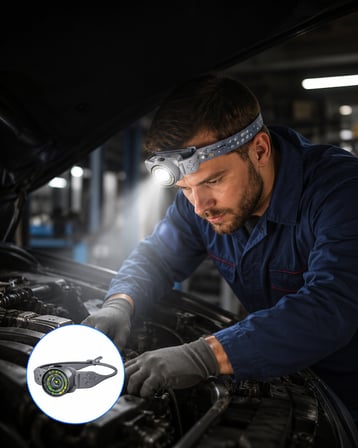 LED Kafa Feneri Güçlü Işık Kaynağı, Eller Serbest
