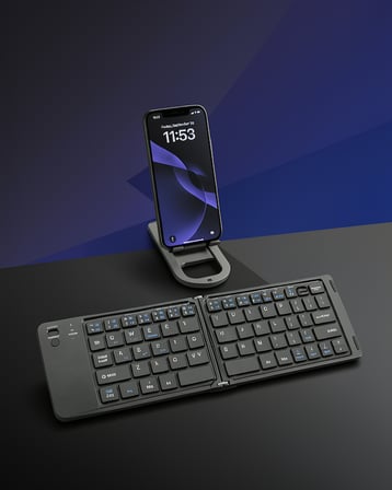Katlanabilir Bluetooth Klavye USB-C Şarjlı 3 Cihaz Bağlantılı