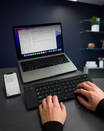 Katlanabilir Bluetooth Klavye Telefon Tablet Laptop Uyumlu