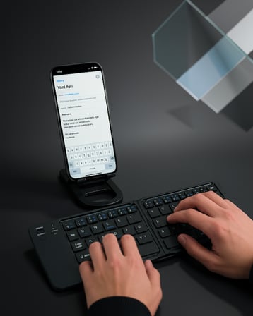 Katlanabilir Bluetooth Klavye iOS Android Windows Uyumlu