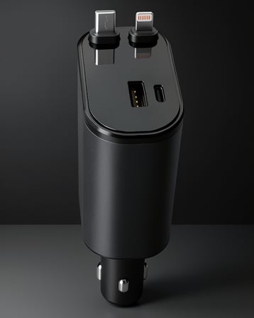 Araç Şarj Cihazı 120W Geri Çekmeli Kablo LF780