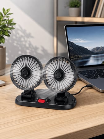 Mini Vantilatör Çift Fanlı USB Beslemeli