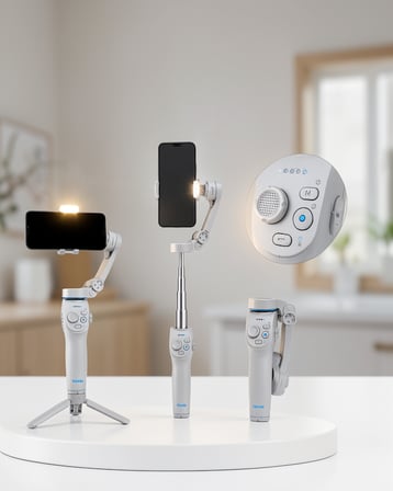 3 Eksen Telefon Gimbal AI Takip Katlanabilir Dahili Işık UCZZPDM01GİMBEL-1