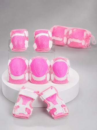 Pembe Çocuk Koruyucu Dizlik Dirseklik ve El Bilek Koruyucu