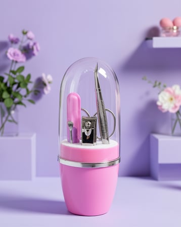 Taşınabilir Manikür Seti Pembe 6 Parça