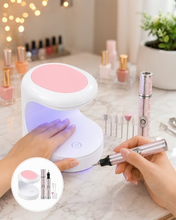 Tırnak Matkabı ve LED Oje Kurutucu 2'li Set UCZZTIRNAKKURUTMATÖRPÜ3