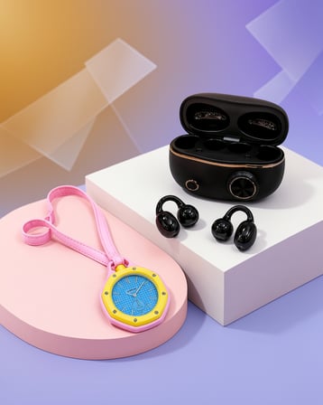 Kablosuz Kulaklık Seti ve Pembe Askılı Analog Saat UCZZYXG10KCHARMÇANTA-8