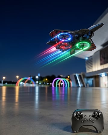 LED Işıklı Fighter Jet Tasarımı Drone 350ml