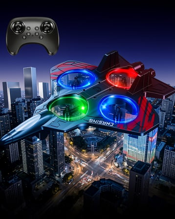 LED Işıklı Drone Fighter Jet Tasarımı 2.4GHz Uzaktan Kumandalı