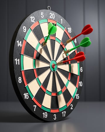 15 İnç Ahşap Dart Tahtası Kolay Montajlı 4 Ok