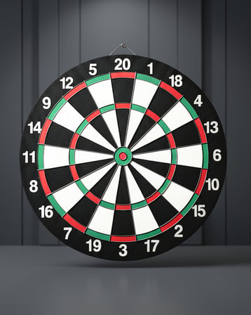 15 İnç Dayanıklı Ahşap Dart Tahtası 4 Metal Ok