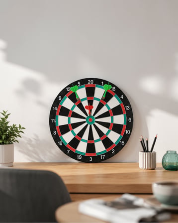 15 İnç Dart Tahtası 4 Adet Metal Uçlu