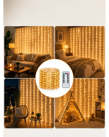 300 LED Perde Işık Sıcak Beyaz 3x3m