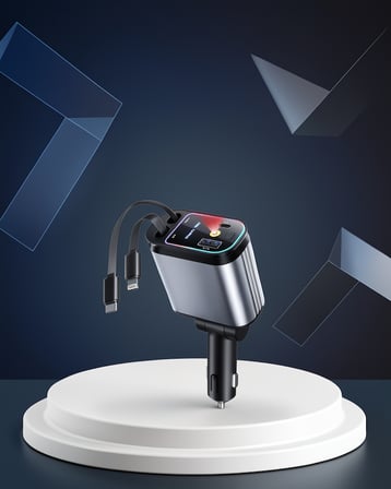66W Çift USB-C + USB-A Araç Şarj Cihazı 4 Cihazlık