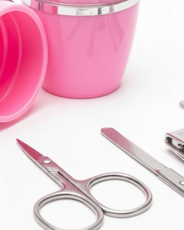 Uyumlu Tırnak Bakım Manikür Pedikür Seti 4 Parça Pembe Ev ve Seyahat