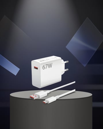 67 Watt Turbo Şarj Adaptörü Type-C Kablolu
