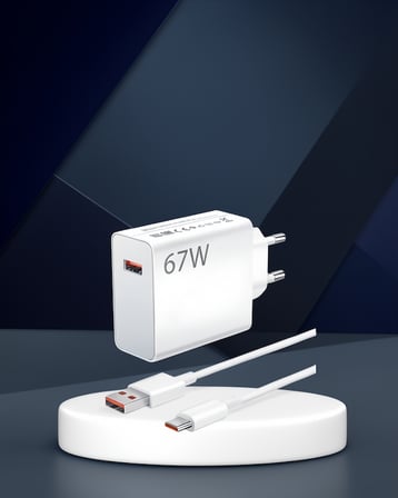67 Watt Type C Hızlı Şarj Adaptörü Huawei P30 P40 Mate 20 Pro Uyumlu