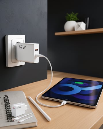 67 Watt Type C Hızlı Şarj Adaptörü Çift Çıkışlı