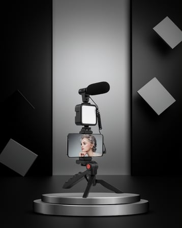 Işıklı Video Yapım Seti Mikrofonlu Mini Tripod