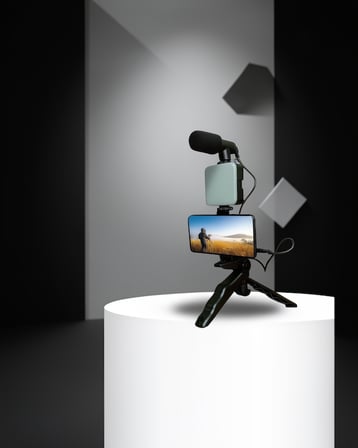 Video Yapım Seti Mini LED Işıkli Telefon Tutucu