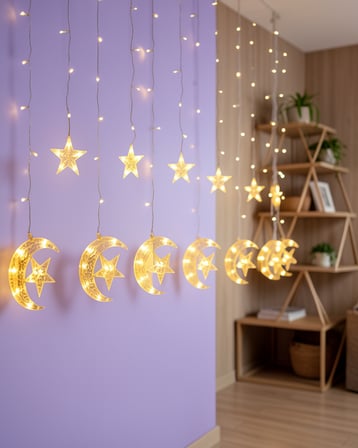 Hilal Yıldız LED Perde Işık 2 Modlu 120 cm