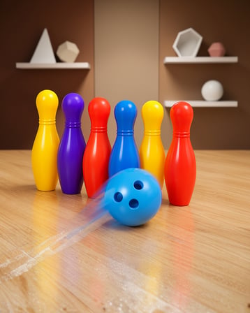 Çocuk Bowling Seti 6 Kuka ve Renkli Top ile