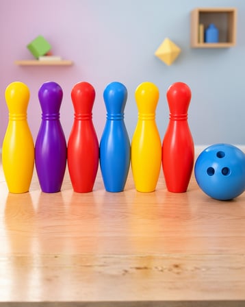 6 Kukalı Renkli Çocuk Bowling Oyunu Seti