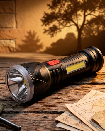 Şarjlı LED El Feneri 9 LED 4 Modlu