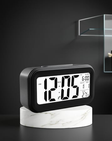 Dijital Masa Saati LCD Ekranlı Termometre Takvim 12 Saat