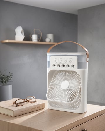 3 Ünlü Fonksiyonlu Mini Fan 500ml Nemlendirici