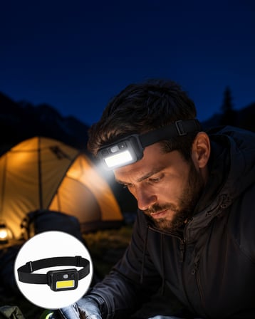 Sensörlü Kafa Lambası 6 LED Ayarlanabilir Kafa Bantlı