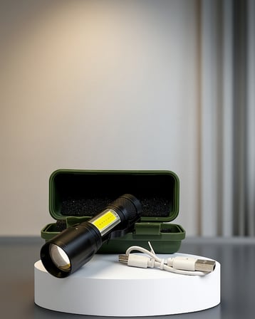 USB Şarjlı Anahtarlık El Feneri COB LED Uzun Menzilli