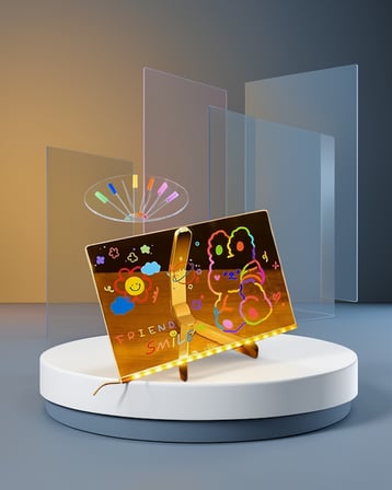 LED Aydınlatmalı Şeffaf Akrilik Mesaj Tahtası 30x20 cm