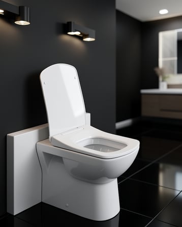 Kare Slim Klozet Kapağı Sessiz Kapanma Dayanıklı