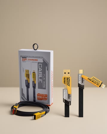 4'ü 1 Arada Metal Kablosu 65W Şarj 480Mbps Veri Aktarımı