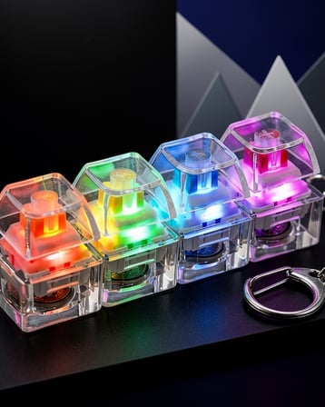 Klik Tuşlu Işıklı Fidget Anahtarlık