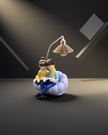 Çift Figürlü LED Masa Lambası