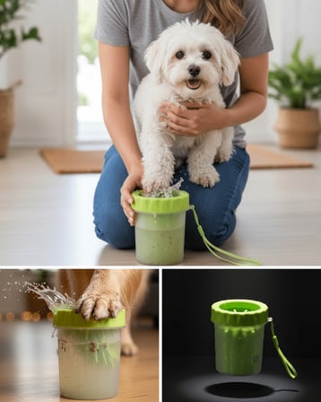 Fırçalı Taşınabilir Köpek Ayak Temizleme Aparatı Silikon