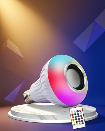 Ampül Görünümlü Bluetooth Hoparlör RGB LED Işık