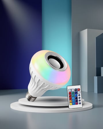 RGB LED Ses Lambası Bluetooth Hoparlör E27